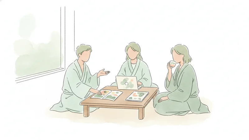 グループ旅行の計画を話し合う友人たち