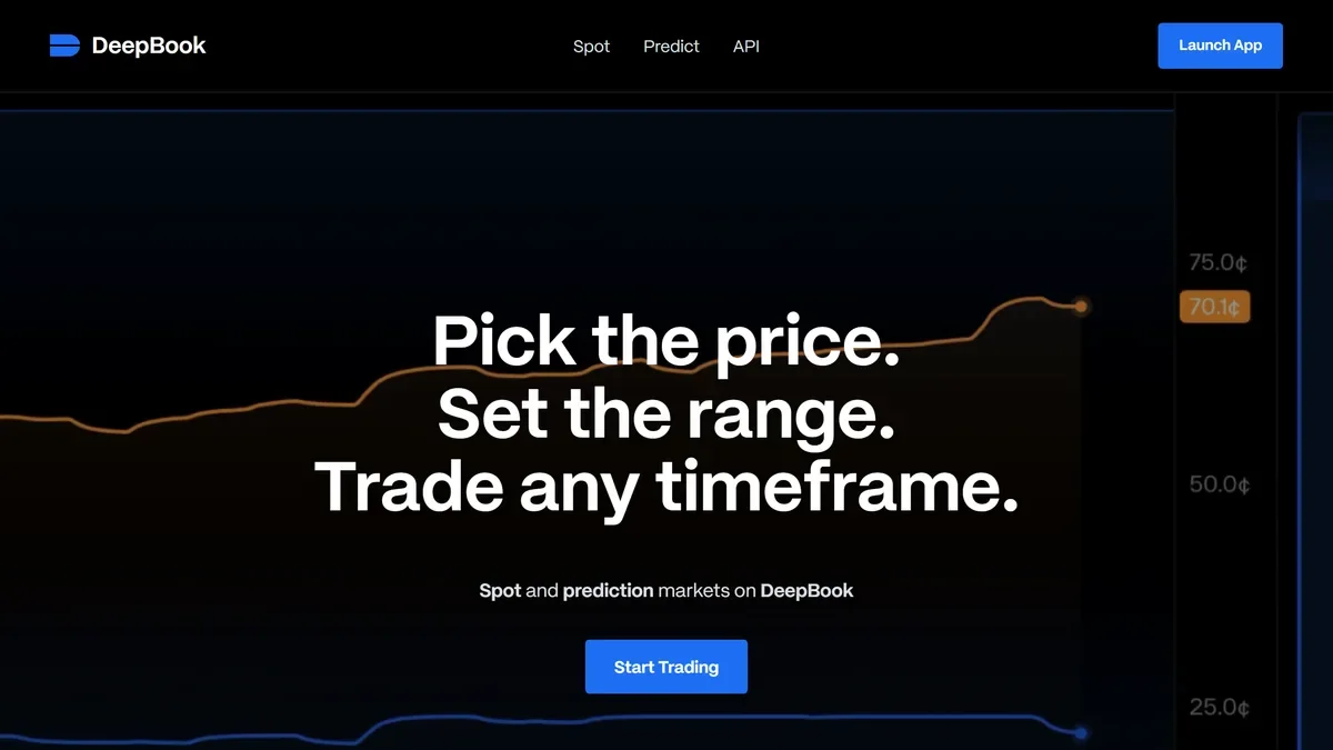 DeepBook の公式サイトのトップページ