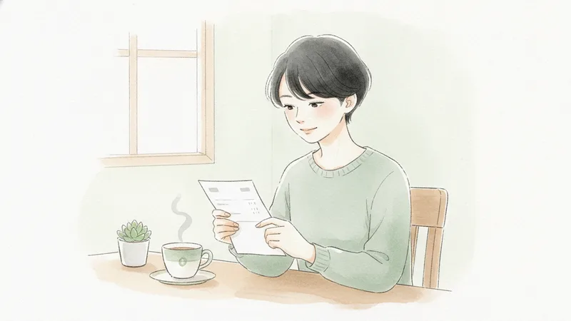 A new employee looking at their first pay slip in Japan