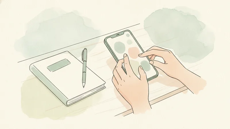 スマホの家計簿アプリに支出を入力している手元のクローズアップ
