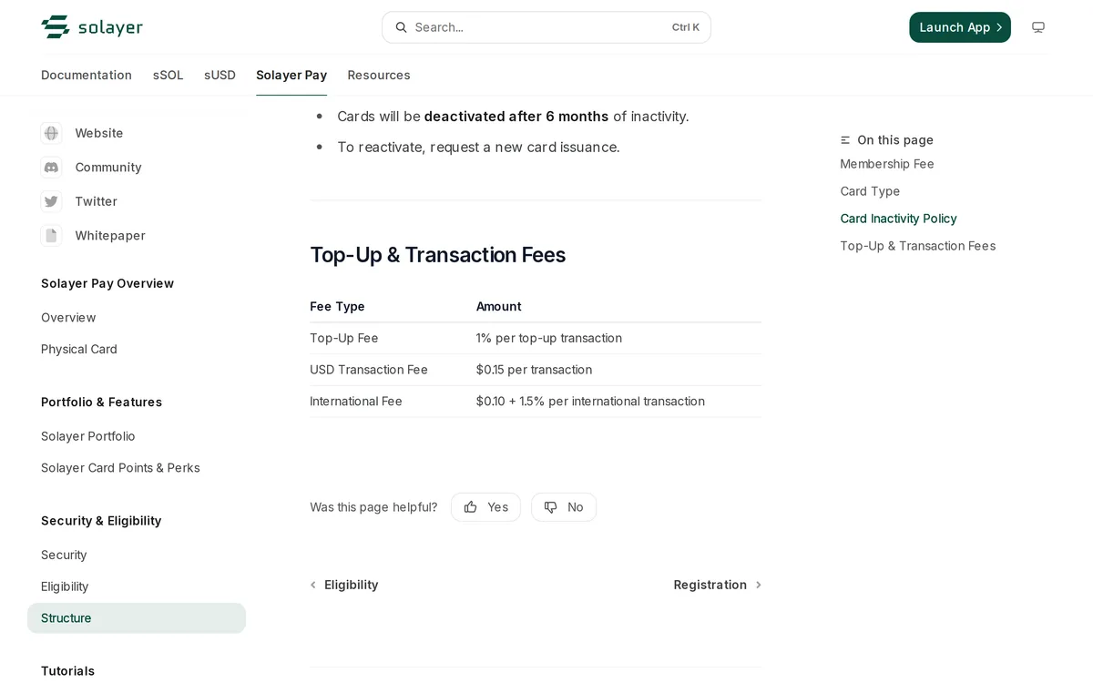 料金ページの「Top-Up & Transaction Fees」。チャージ 1%、ドル建て 0.15 ドル、ドル以外 0.10 ドル+1.5%
