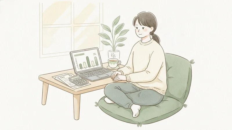 年収の壁と手取りの関係を表すグラフと電卓